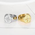 Custom Jewelry 316L Stainless Steel Viking Compass Ring Men Stamped Ring.