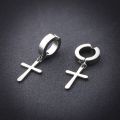 12 Pairs CZ Magnetic Stud Earrings for Men Stainless Steel Non-Piercing Cross Dangle Hoop Earrings Unisex Cross Clip on Earring.