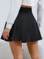 High Waist Solid Pleated Mini Skirt for Women Summer Spring Korean Preppy Style Fashion Cute A-line Skirts Y2K Skort Clothes. 