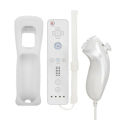 2 in 1 Wireless Remote Controller for Nunchuk Nintendo Wii Built-in Motion Plus Gamepad with Silicone Case Motion Sensor.