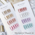 BORN PRETTY 10ml Double Light Moonlight Cat Magnetic Gel Nail Polish Set White Silver Light Nails Soak Off UV LED UV Gel Kit. 