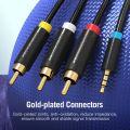 Vention BCB Series 3.5mm Jack to 3RCA Cable 1.5m 2m Jack 3.5mm to AV Converter Cable Metal Shell for Stereo VCD DVD Computer Gilding Process. 