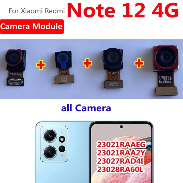 Original Front Back Camera For Xiaomi Redmi Note 12 4G Flex Cable Rear  Backside Selfie Frontal Facing Camera Module Note12 4g