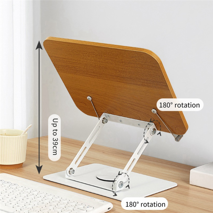 360%C2%B0Rotating%20Base%20Book%20Stand%20Holder%20for%20Reading%20Hands%20Free%20Foldable%20Book%20Display%20Stand%20with%20Paper%20Clips%20Wood%20Panel%20Stand%20Easy%20to%20Use%20-%20Image%202