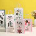 Paper Gift Bag Kraft Paper Bag Foil Print Bag Happy Birthday Bag Christmas Party Bag. 