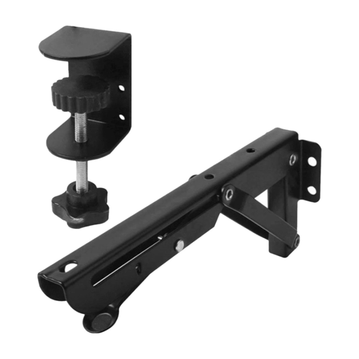 2Pcs%20Under%20Desk%20Keyboard%20Tray%20Foldable%20Brackets%20with%20Clamp%209x4.3cm%20-%20Image%205