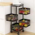 KITCHEN VEGETABLE RACK 4 LAYER SQURE SHAPE FRUIT RACK MULTI LAYER KITCHEN RACK. 