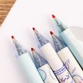 Cute Cartoon Sky Blue Pattern Press Pen 0.5mm Black Gel Pens School Office Writing Stationery Supplies.