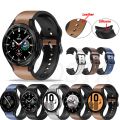 For Samsung Galaxy Watch 4 Classic 46mm 20mm Silicone Pasted Leather Watch Band. 