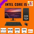 Full New Desktop 2025 with Intel Core i5 Processor, 8GB RAM 120GB SSD OR 500GB HDD 19Inch monitor and 2GB Built Graphics Gaming PC. 
