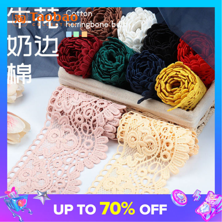 Water Soluble Hollow-out Wide Yellow Lace Edge Lace Handmade Skirt
