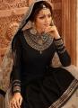 Black Georgette Embroidery Semi Stitched Party Wear / Bridal suits Dress for Women. 