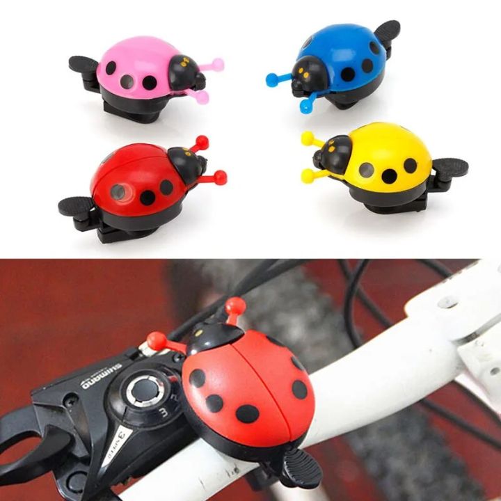 Cute Cartoon Ladybug Shaped Bike Bell Children Balance Car Bicycle Hand Press Small Bells Easy Operation Sports Bike Accessories