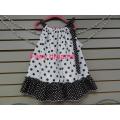 white dot cotton frock for girls.