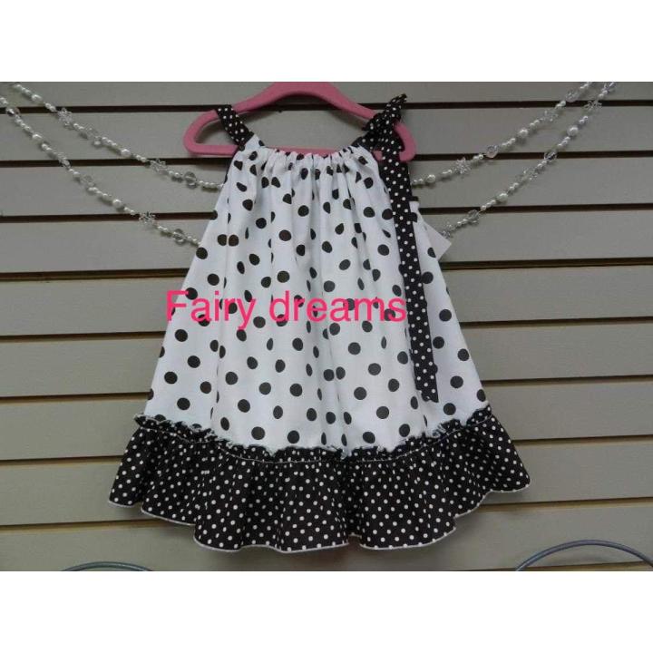 white dot cotton frock for girls