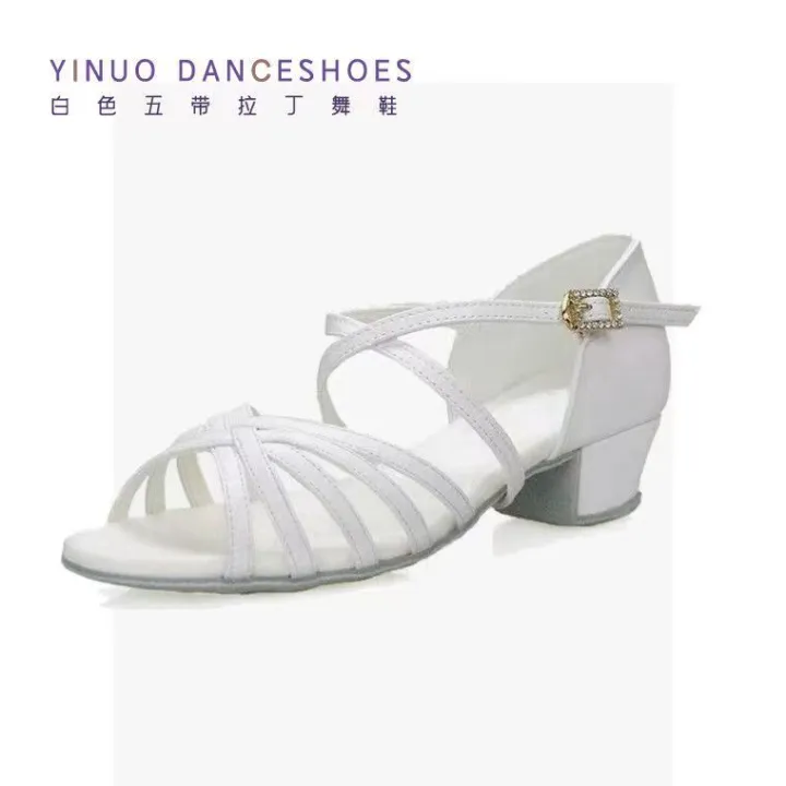 Sansha%20White%20Latin%20Dance%20Shoes%20Children's%20Soft%20Bottom%20Professional%20Dancing%20Shoes%20Young%20Girls%20Ladies%20Practice%20Shoes%20-%20Image%208