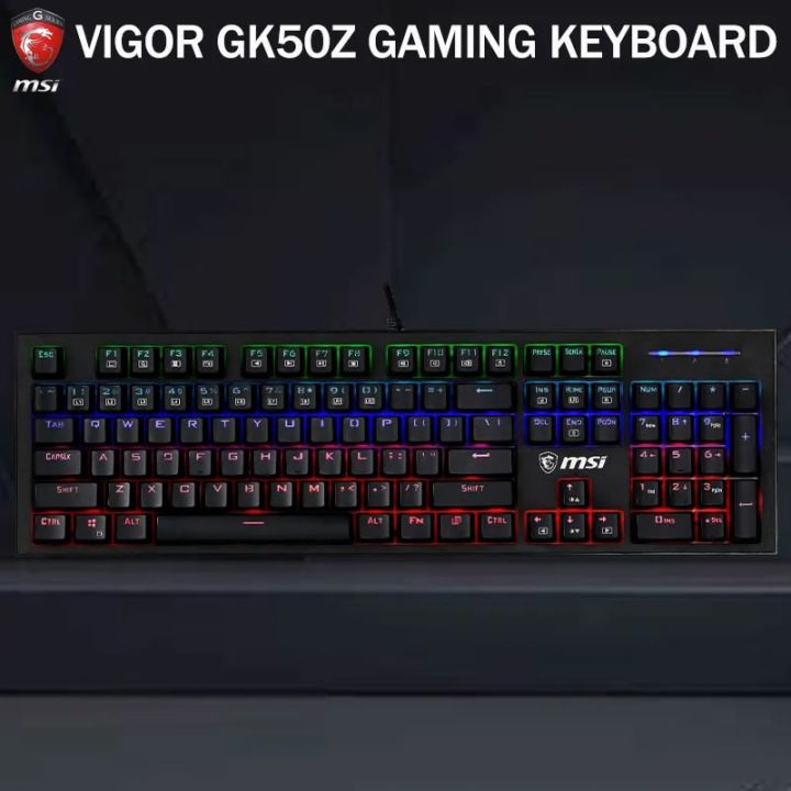 MSI VIGOR GK50Z Gaming keyboard Mechanical Keyboard Wired Gaming Keyboard RGB 104keys Brown Switch Gaming setup Game Laptop PC