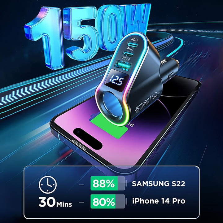 Joyroom%20150W%204%20in%201%20Cigarette%20Lighter%20USB%20Car%20Charger%20Adapter%20PD3.0%20&%20QC3.0%2030W%20Super%20Fast%20USB%20C%20Car%20Charger%20-%20Image%207