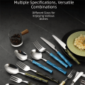 Creative Bamboo Shape Handle Fork and Spoon 304 Stainless Steel Light Design Western Dinnerware Flatware Classical Elegance Bamboo Handle Cutlery Household Goods. 