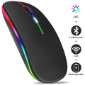 Rechargeable Wireless & Bluetooth RGB Dual Model Waterproof Optical Mouse For PC and Laptop Mouse. 