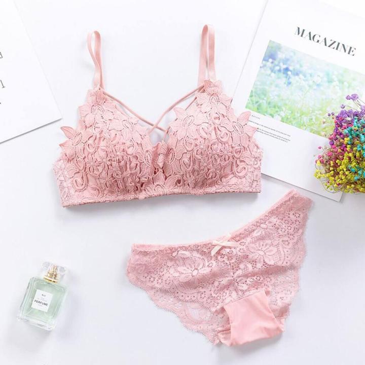 Ladies Elegant Stanik Cotton Panties Sexy Lace Bras And Panty Set