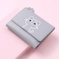 Women's Cute Cat Wallet Female Small Short PU Leather Purse Ladies Card Holder Money Bag Hasp Creative Fashion Wallet Girls Gift. 
