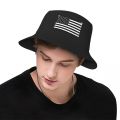 Custom Grunge American Flag Bucket Hat Men Women United States USA Stars Stripe Outdoor Sun Summer Camping Cap.