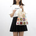 Handmade Crochet tote bag Unique Knitted Casual Floral handbag Hollow out Trendy Large capacity bag for Fashionable accessories  use Beach outings Shopping trips Gift for women. 