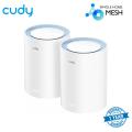 Cudy M1200 (2-pack) AC1200 Dual Band Whole Home Wi-Fi Mesh System - 867Mbps on 5GHz and 300Mbps on 2.4GHz - MU-MIMO - 2 Internal Antennas - White.