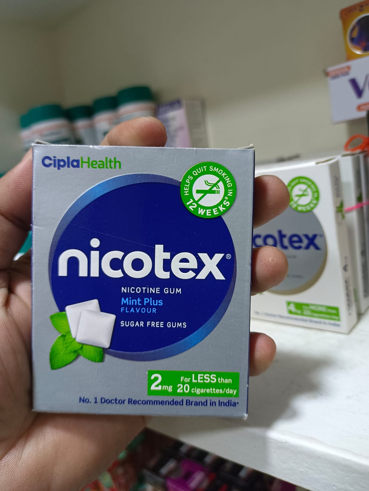 NICOTEX Nicotine Chewing Gum 2mg (Helps Quit Smoking)