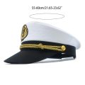 Yacht Captain Hat Navy Marine Hat Adjustable Sailor Captain Costume Men Boat Navy Hat for Adult Kid Men Women.