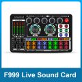 F999 Sound Card Audio Mixer Live Sound Card Voice Changer. 