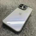 Fashion Metal Frame Case For iPhone 15 14 13 12 11 Pro Max Plus Transparent Acrylic Soft Shockproof Bumper Cover. 