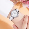 New Women Watch Luxury Diamond Rose Gold Dress Watches For Women Waterproof Fashion Resin Ceramic Female Watch Zegarek Damski. 