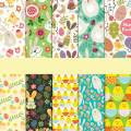 Cute Easter Rabbit Patchwork Fabric DIY Textile Digital Printing Craft Easter Bunny Egg Fabric for Party Easter Decoration. 