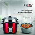 VISION 3.00 Liter 3 IN 1 Automatic Rice Cooker - Double Pot (SS and Non Stick) with Glass Lid. 