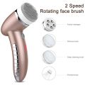 Electric Facial Cleansing Brush Silicone Rotating Face Brush Deep Cleaning Skin Exfoliation Waterproof Facial Massager 4 In 1.