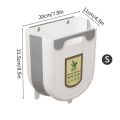 Wall Mounted Folding Trash Can Kitchen Foldable Waste Bins Hanging Storage Basket Plastic Sorting Kitchen Cabinet Trash Bin.