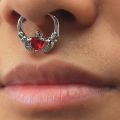 Punk U Shaped Nose Ring Hoop Septum Rings Copper Hand Crystal Heart Nose Piercing Piercing Non Pircing Jewelry Cuff.