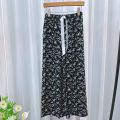 Spring and summer thin lounge pants, women's floral sweet and casual, can be worn outside, air-conditioned pants, loose home single pajama pants, trousers.