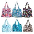 Foldable Shopping Bag Reusable Travel Grocery Bag Eco-Friendly Cute Animal Cat Cactus Lemon Printing Supermarket Tote Bag.