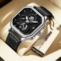 New TRSOYE luxury fashion leather belt wrist-watche for men.