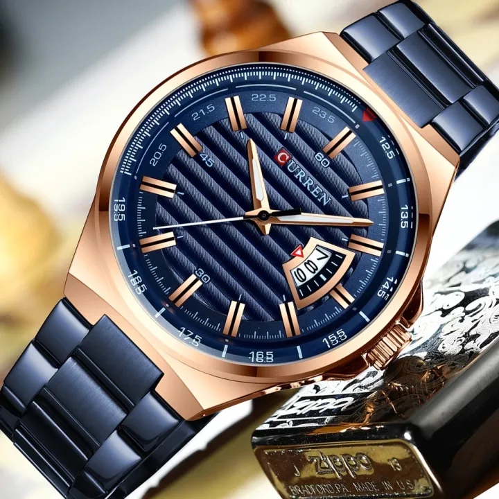 CURREN%208375%20Calendar%20Business%20Waterproof%20Stainless%20Steel%20Band%20Luxury%20Quartz%20Watches%20for%20Men%20-%20Blue%20,%20Rose%20Gold%20-%20Image%203