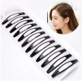 Hair Clips 6cm Pin Metal Snap for Women Hair band black (12pcs).