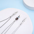 New Game Valorant Pendant Fashion Jett Knife Necklace Inlay Blue Crystal Gamer Jewelry for Brother Boyfriend Cosplay Gift. 