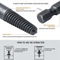 6 PCS Damaged Screw and Broken Bolt Extractor Set with 1/4 Quick Change Aors Tool Kit Bad Screw Stud Remover. 