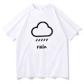 Weather Rain Aesthetic T Shirts WOMEN Minimalist Lines 100% Cotton High Quality T-shirts Summer Korean Style High Street Fashion. 