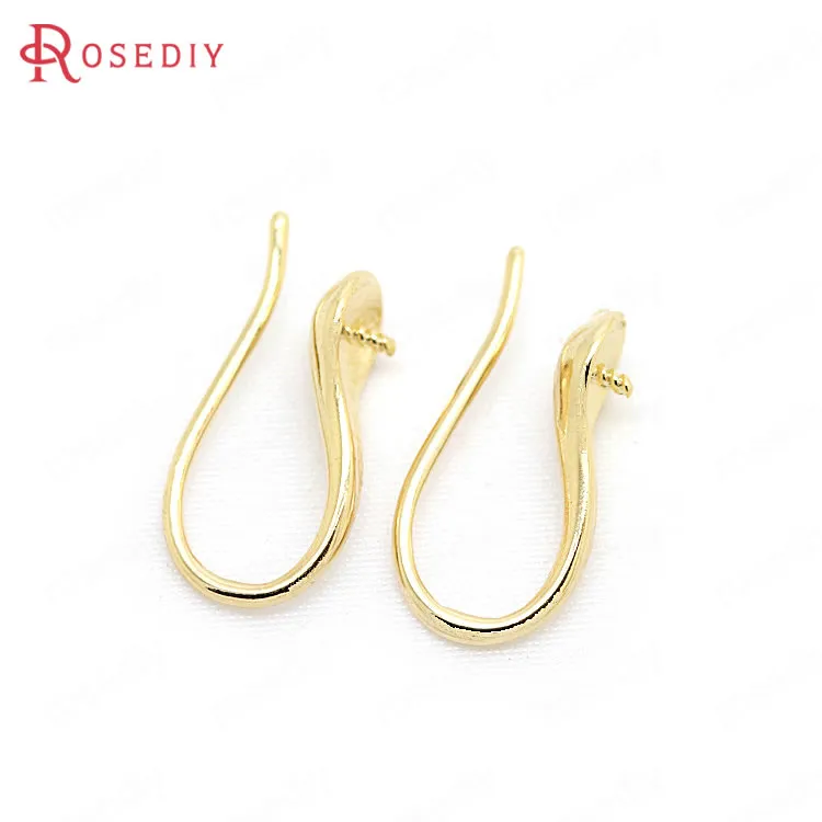 24K Gold Color Brass Can fit Half Hole Beads with Half Pins