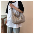 New Casual Large Capacity Trendy Fabric Lightweight Crossbody Bag Fashion Solid Color Commuter Shoulder Large Bag. 