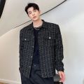 IEFB Korean Niche Weave Tweed Jacket Men Light Luxury Retro Autumn And Winter 2023 New Male Tweed Single Breasted Jacket 9D0945.
